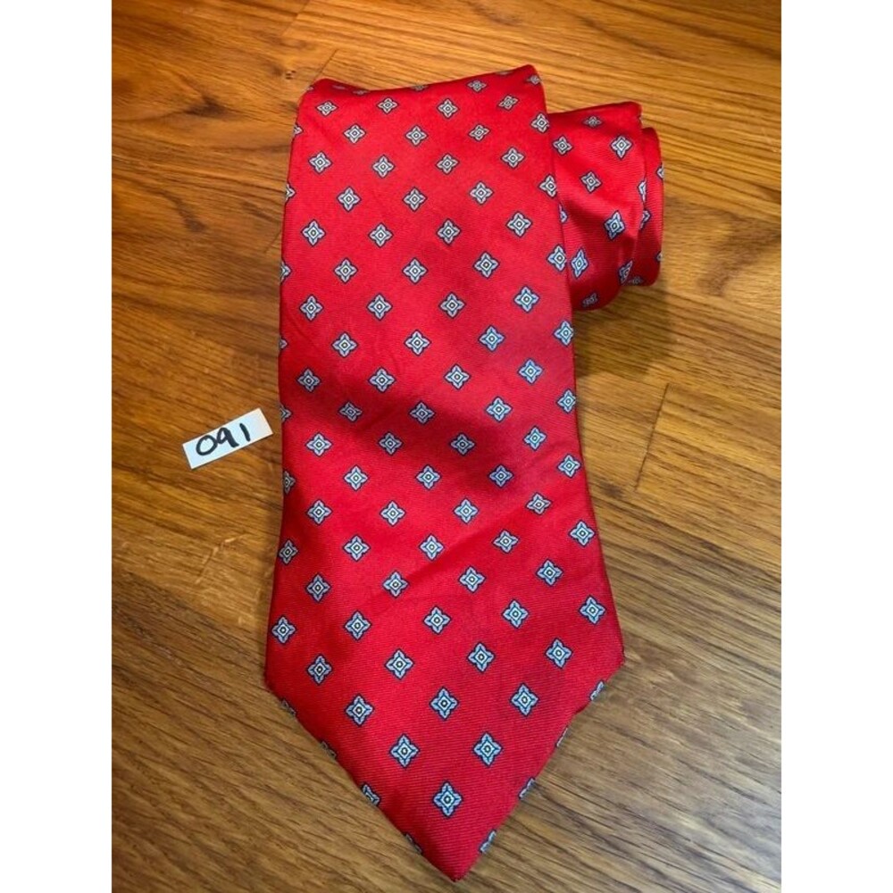 Vintage R&F red silk tie (091)